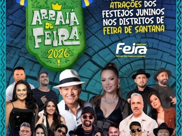 São João e São Pedro de Feira terão Alceu Valença, Paula Fernandes, Tayrone e Solange Almeida; confira